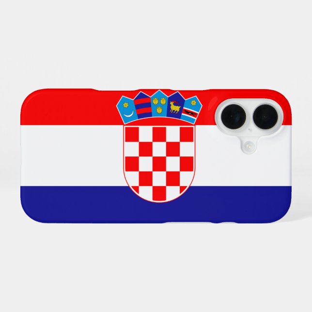Kroatienflagge iPhone 16 Hülle (Rückseite (Horizontal))