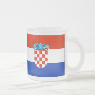 Kroatienflagge Mattglastasse