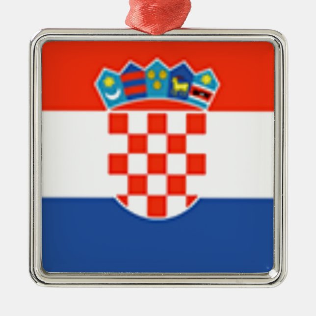 Kroatienflagge Ornament Aus Metall (Vorne)