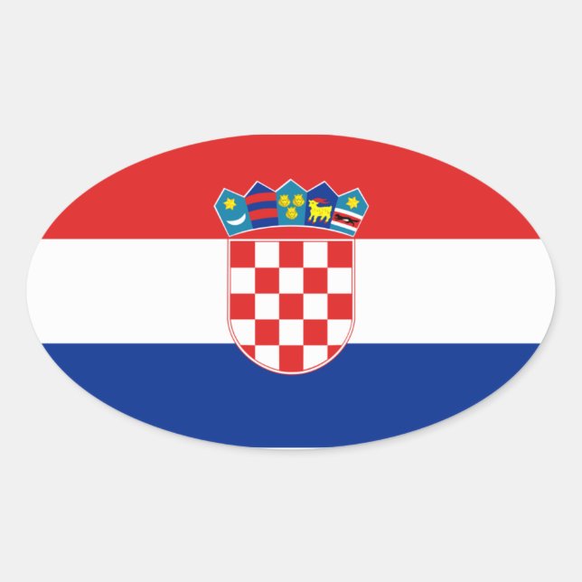 Kroatienflagge Ovaler Aufkleber (Vorderseite)