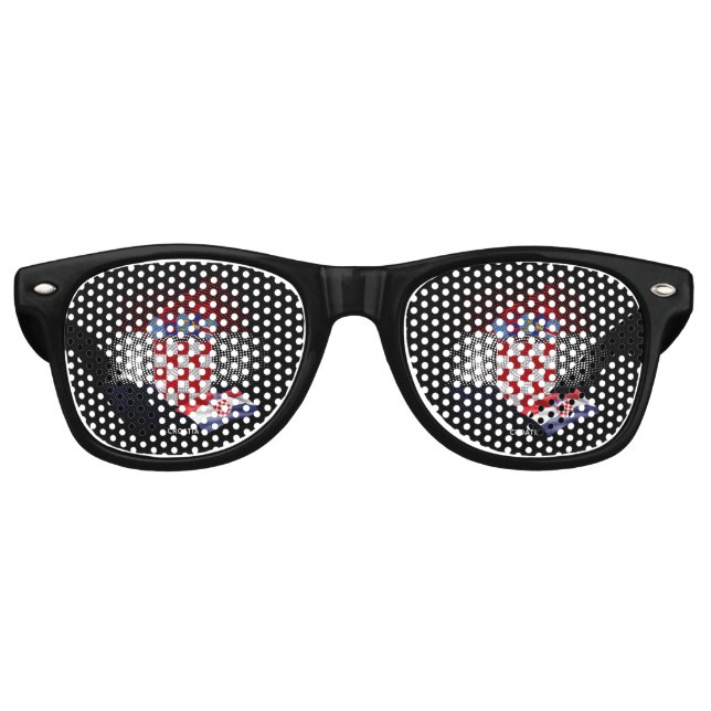 Kroatienflagge Partybrille (Vorderseite)