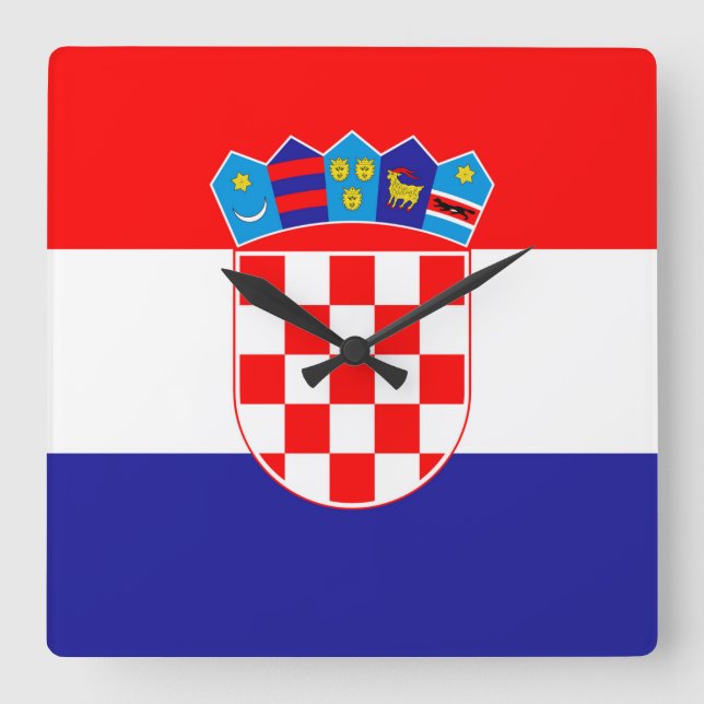 Kroatienflagge Quadratische Wanduhr (Vorderseite)