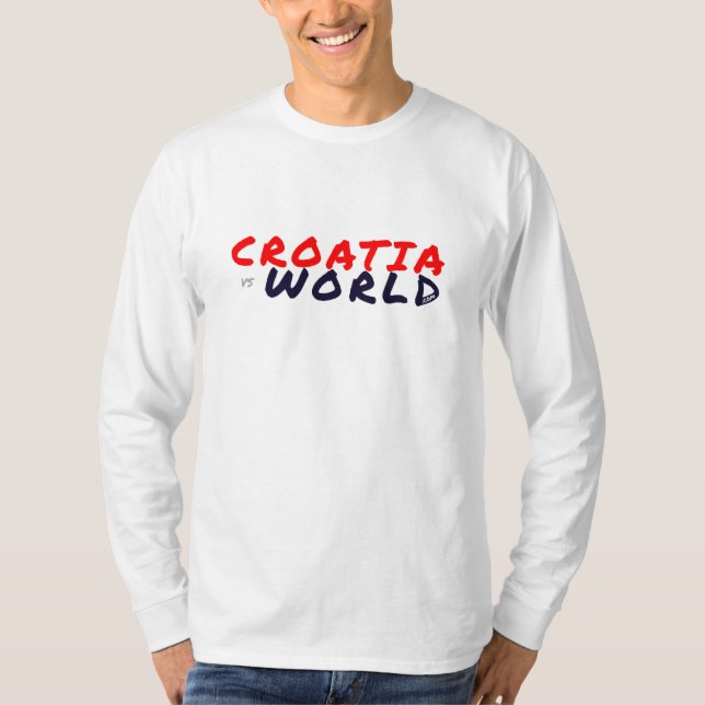 KROATIENvsWORLD Basic White T-Shirt (Vorderseite)