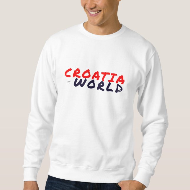 KROATIENvsWORLD + .COM White Sweatshirt (Vorderseite)