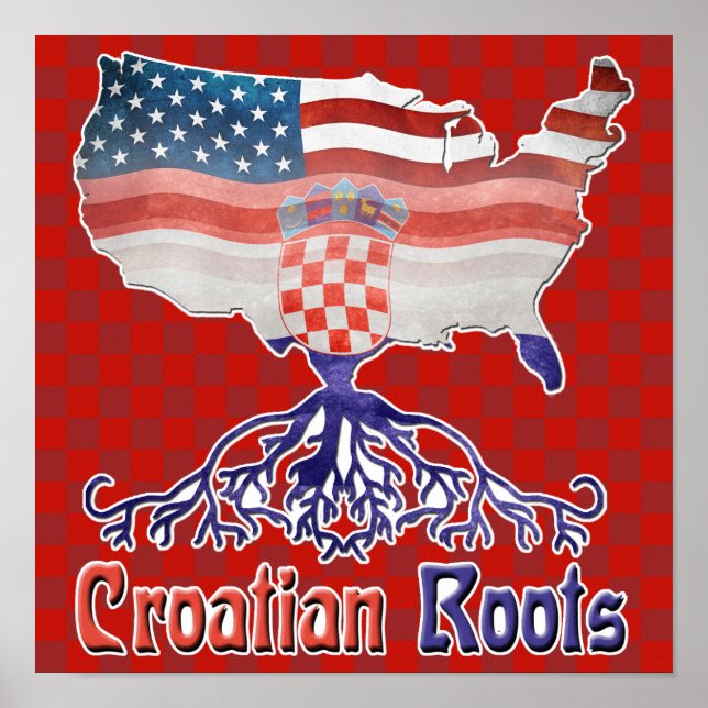 Kroatisch-amerikanisches Roots-Poster Poster (Vorne)