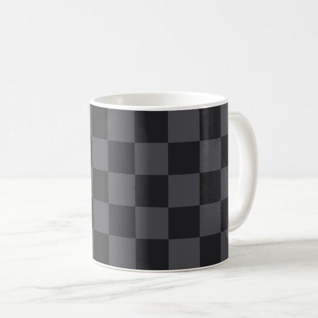 Kroatisch Geometrisches Schwarzes Graues gekreuzte Kaffeetasse (VorderseiteRechts)