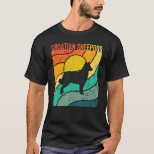 Kroatisch Sheepdog Vintag Sunset Mama Vater T-Shirt