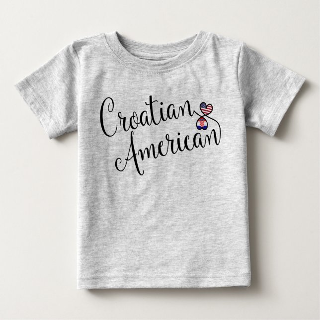 Kroatische amerikanische Herzklopfe Baby T-shirt (Vorderseite)