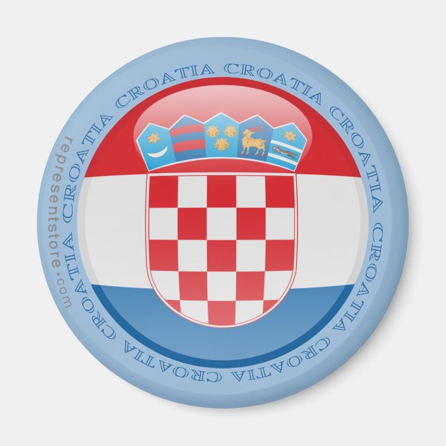Kroatische Blasen-Flagge Magnet (Vorne)