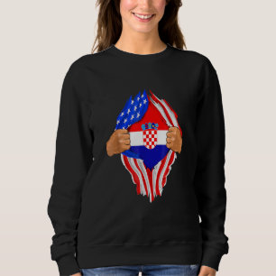 Kroatische Blut im Inneren Ich Kroatien Flagge Sweatshirt