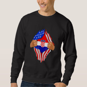Kroatische Blut im Inneren Ich Kroatien Flagge Sweatshirt