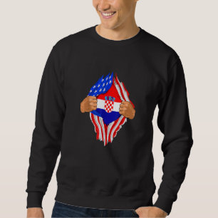 Kroatische Blut im Inneren Ich Kroatien Flagge Sweatshirt