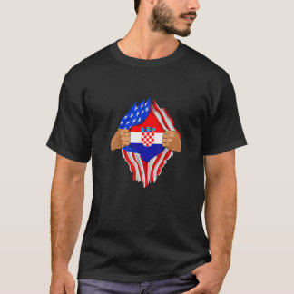 Kroatische Blut im Inneren Ich Kroatien Flagge T-Shirt
