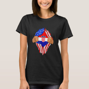 Kroatische Blut im Inneren Ich Kroatien Flagge T-Shirt