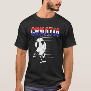 Kroatische Eishockeyfans stolz kroatisches Hockeyt T-Shirt