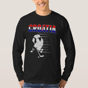 Kroatische Eishockeyfans stolz kroatisches Hockeyt T-Shirt