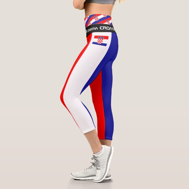 Kroatische Fahnen, kroatische Mode, Sport /Fitness Capri Leggings (Links)