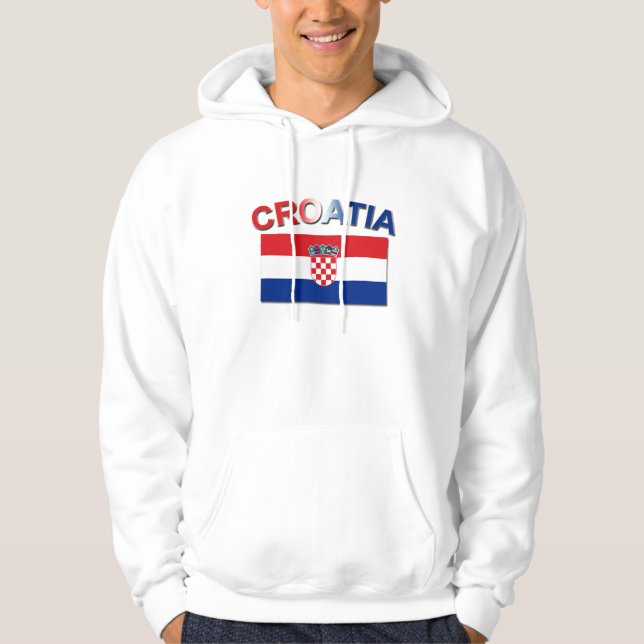 Kroatische Flagge 2 Hoodie (Vorderseite)