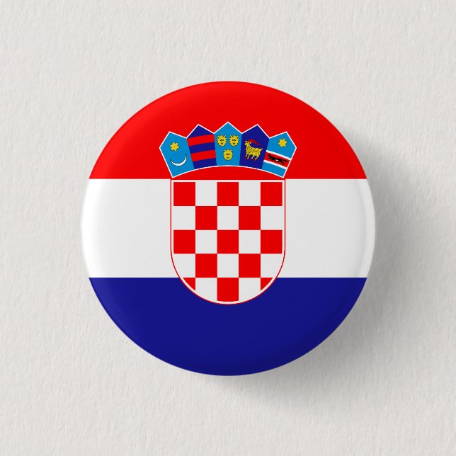 Kroatische Flagge Button (Vorderseite)
