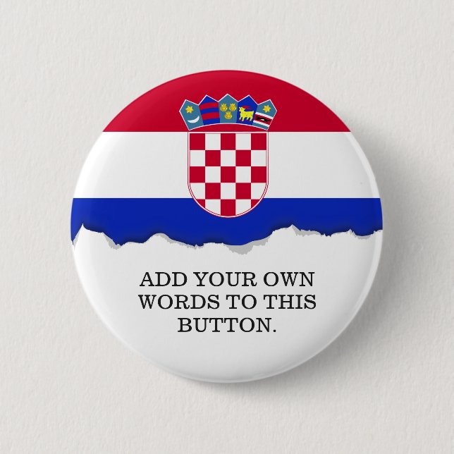 Kroatische Flagge Button (Vorderseite)