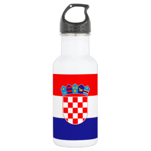 Kroatische Flagge Edelstahlflasche
