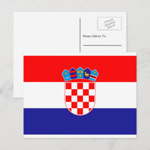 Kroatische Flagge, Flagge Kroatiens Postkarte