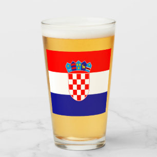 kroatische Flagge Glas