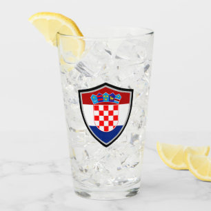 kroatische Flagge Glas