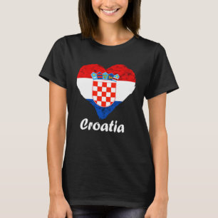 Kroatische Flagge Herz Kroatische Wurzeln kroatisc T-Shirt