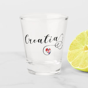 Kroatische Flagge im Herzen, Kroatien Schnapsglas