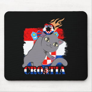 Kroatische Flagge Katze kroatischer Fußball kroati Mousepad