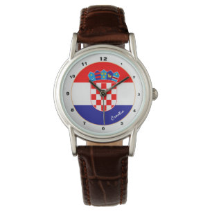 Kroatische Flagge & kroatische trendige Mode /Desi Armbanduhr