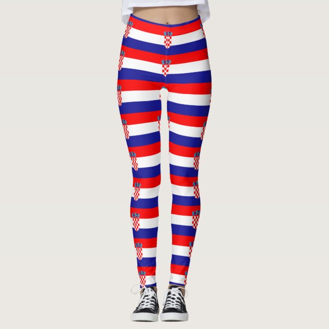 kroatische Flagge Leggings (Vorderseite)