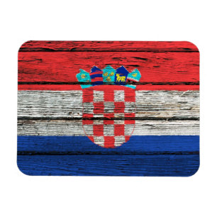 Kroatische Flagge mit rauem hölzernem Korn-Effekt Magnet