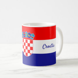 Kroatische Flagge mit Rot-Weiß-Schachbrettern Kaffeetasse