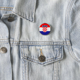 Kroatische Flagge mit Wappen Button
