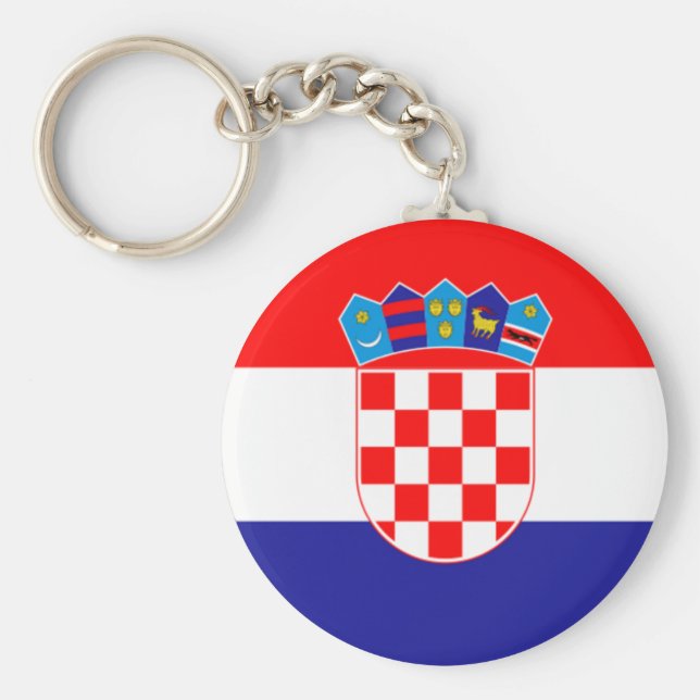 Kroatische Flagge mit Wappen Schlüsselanhänger (Vorne)