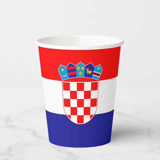 Kroatische Flagge Pappbecher (Links)