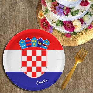 Kroatische Flagge & Party-Patrioten Kroatien / Spo Pappteller