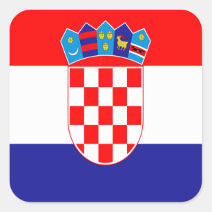 Kroatische Flagge Quadratischer Aufkleber