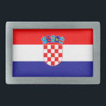 Kroatische Flagge Rechteckige Gürtelschnalle<br><div class="desc">Die Nationalflagge Kroatiens.</div>