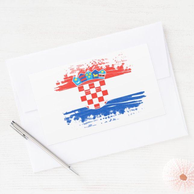 kroatische Flagge Rechteckiger Aufkleber (Umschlag)