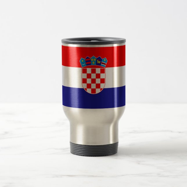 Kroatische Flagge Reisebecher (Mittel)