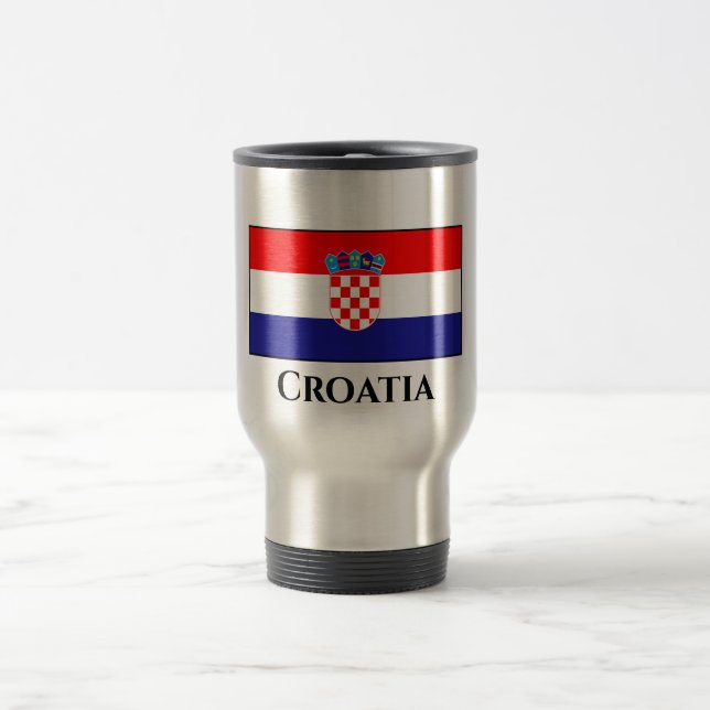 kroatische Flagge Reisebecher (Mittel)