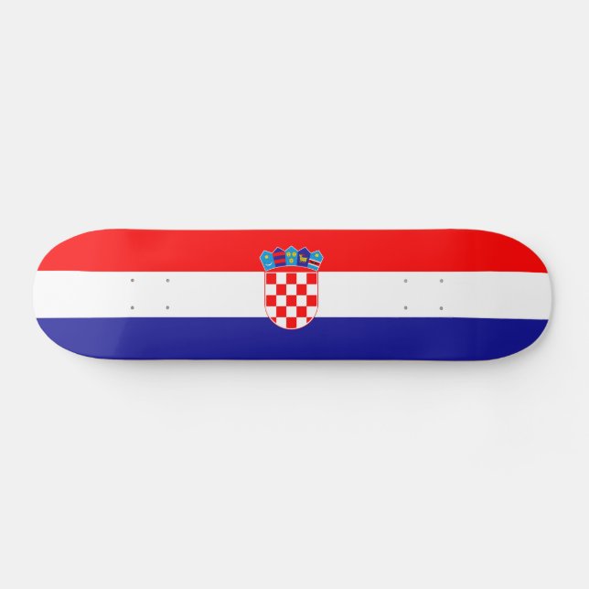 Kroatische Flagge Skateboard (Horizontal)