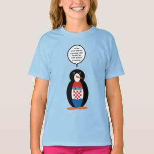 Kroatische Flagge sprechende Ms Penguin Personalis T-Shirt