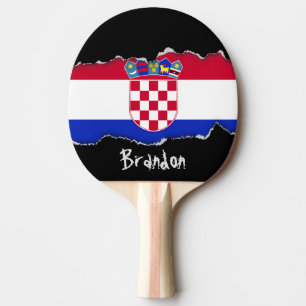 Kroatische Flagge Tischtennis Schläger