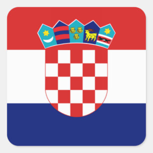 Kroatische Flagge - Trobojnica Quadratischer Aufkleber