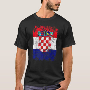 Kroatische Flagge Vintage Kroatien-Flagge Große kr T-Shirt