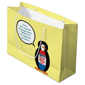 Kroatische Flagge - Vortrag von Frau Penguin Perso Große Geschenktüte